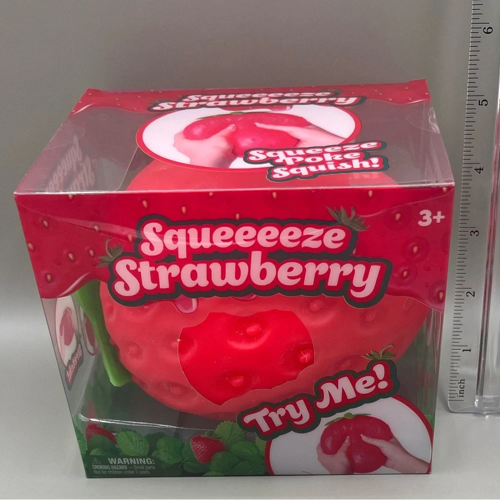 Sunny Days Jumbo SQUEEEZY STRAWBERRY 🍓 Squishy Sensory Stress Relief Toy VIRAL